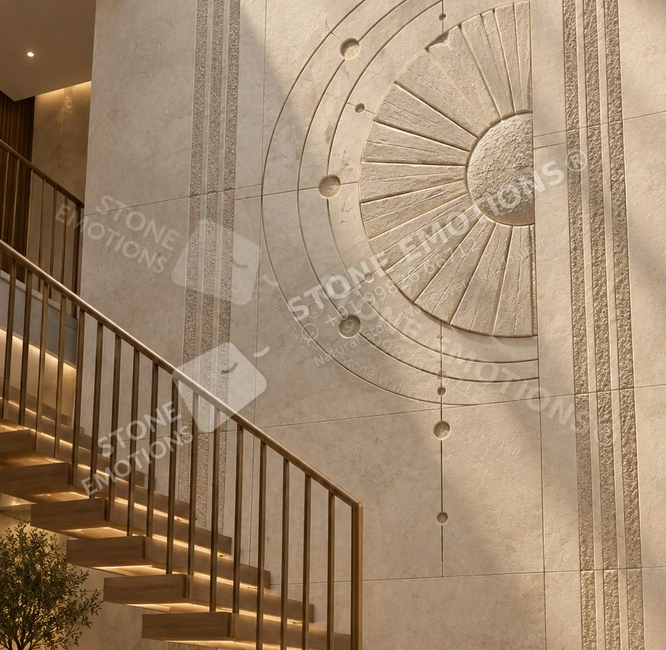 CHRONICLE CHR-05 SOLAR COMPASS — Double-height villa staircase