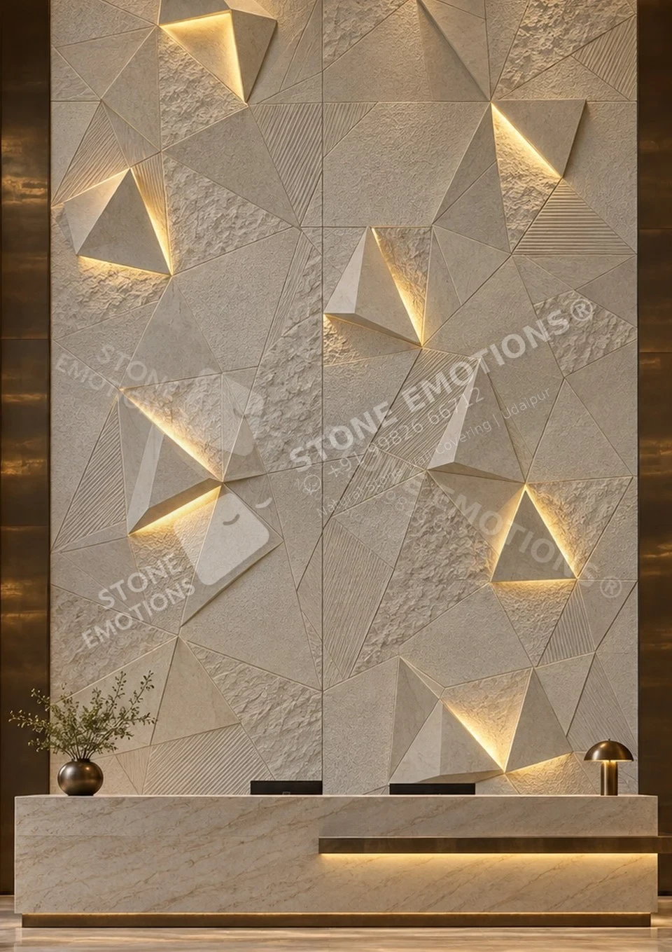 LUMINA Crystalline Field — Double-height hotel reception