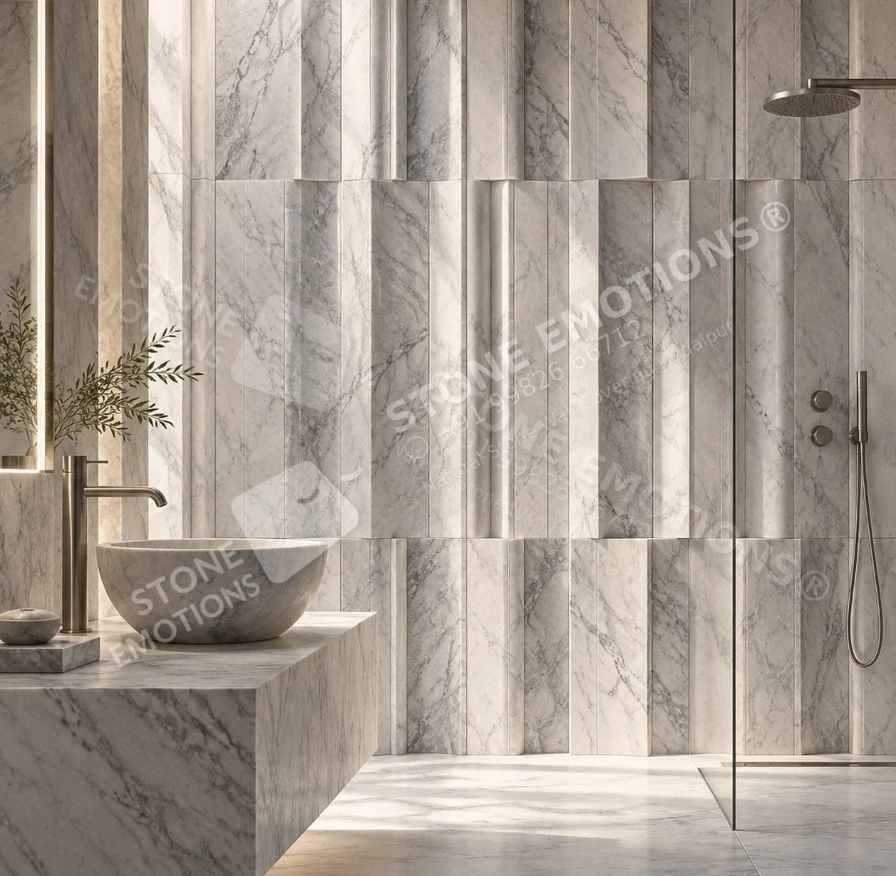 STRATA STR-03 FOLDED MARBLE — Spa bathroom / shower suite