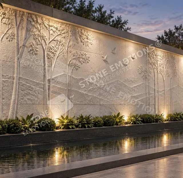 Silvan Horizon — Gwalior White / Mint Sandstone, Exterior stone walls, SYN-04