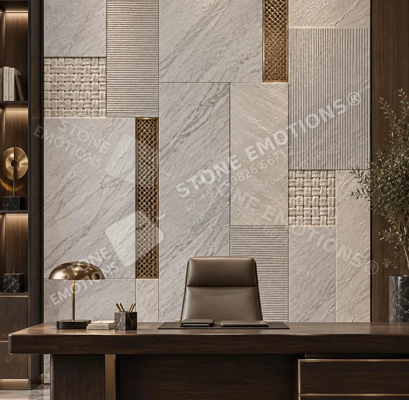SYNERA SYN-07 TAILORED GRID — Executive office feature wall