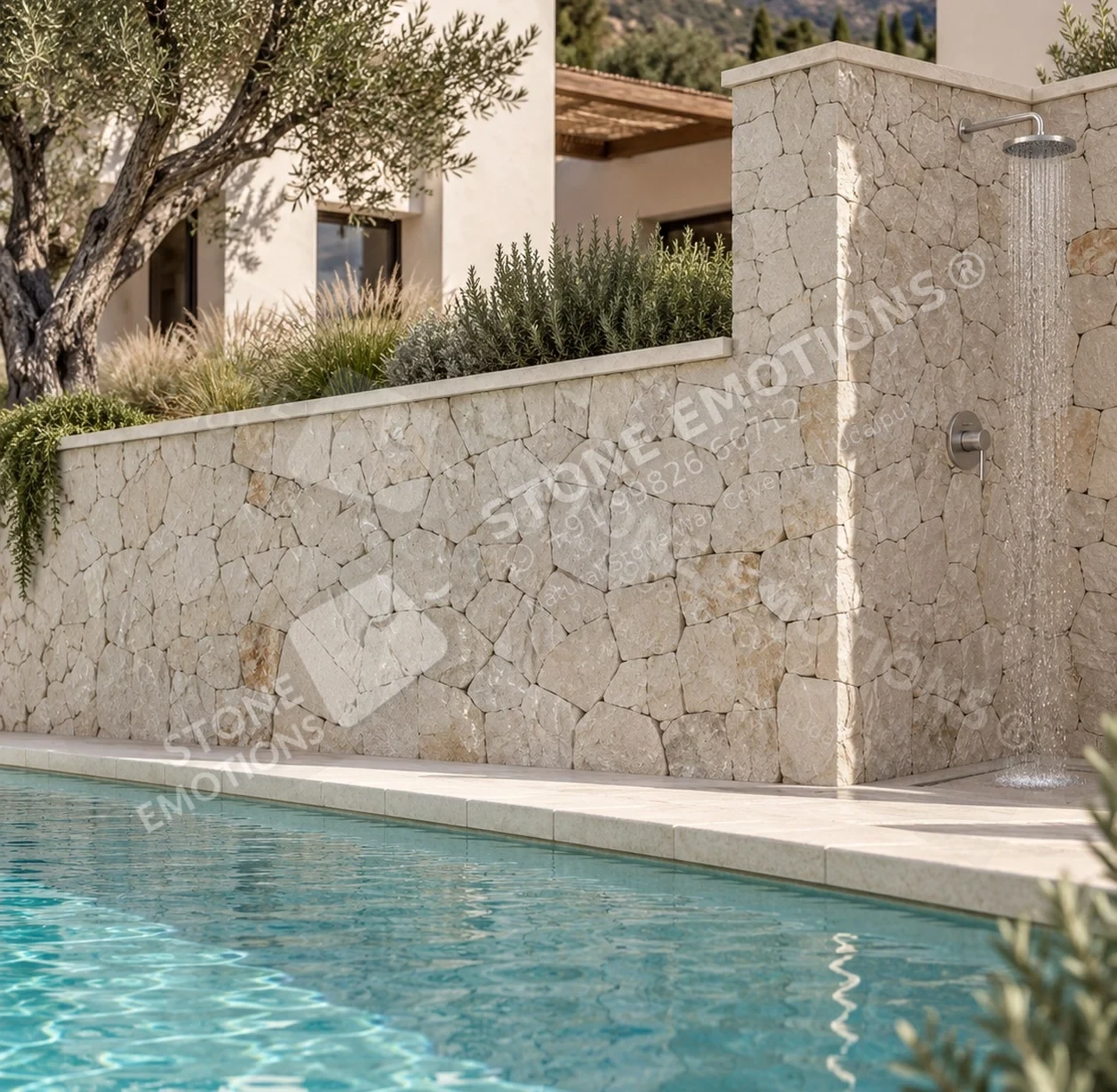 TERRAIN TRN-04 PALE COAST — Mediterranean pool and shower wall