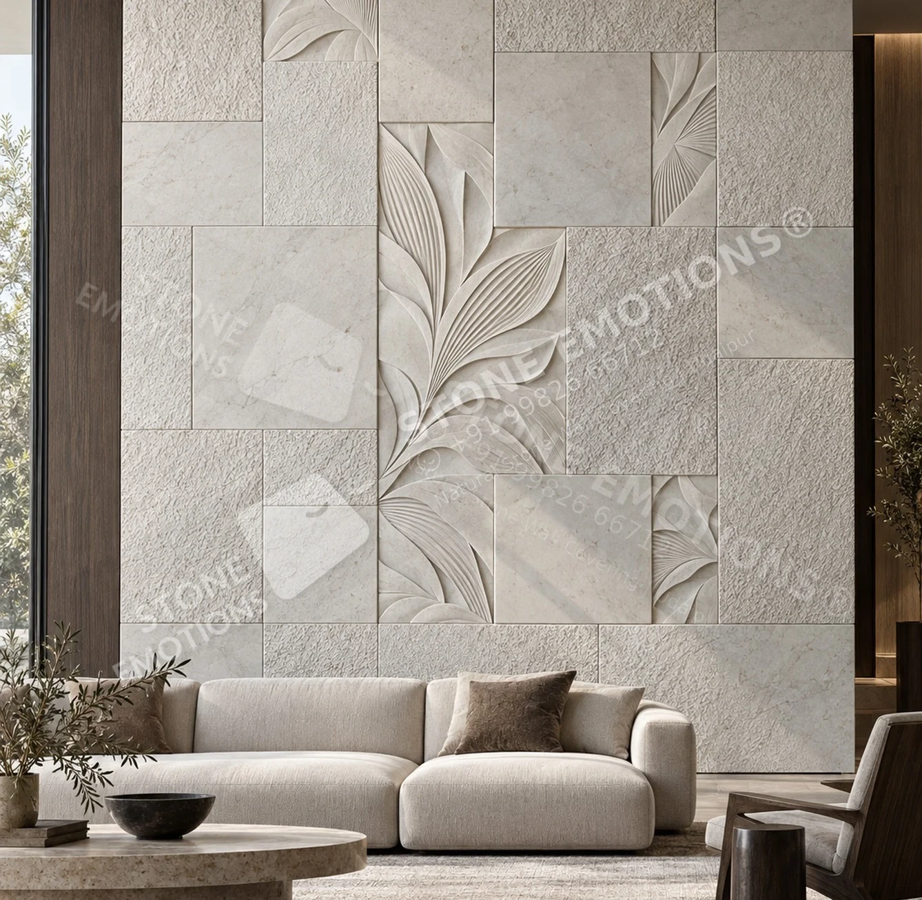 TESSERA BOTANICAL PASSAGE — Luxury villa living-room wall