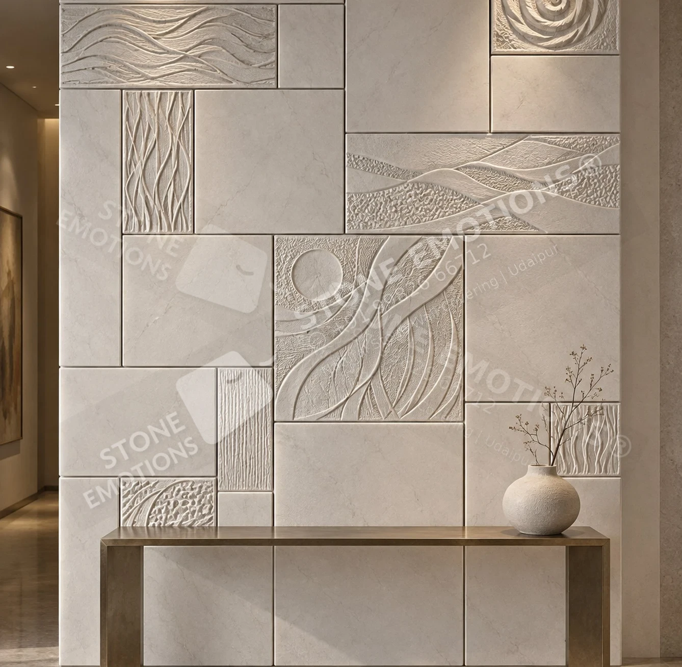 TESSERA TES-05 ABSTRACT ATELIER — Art collector foyer / console wall