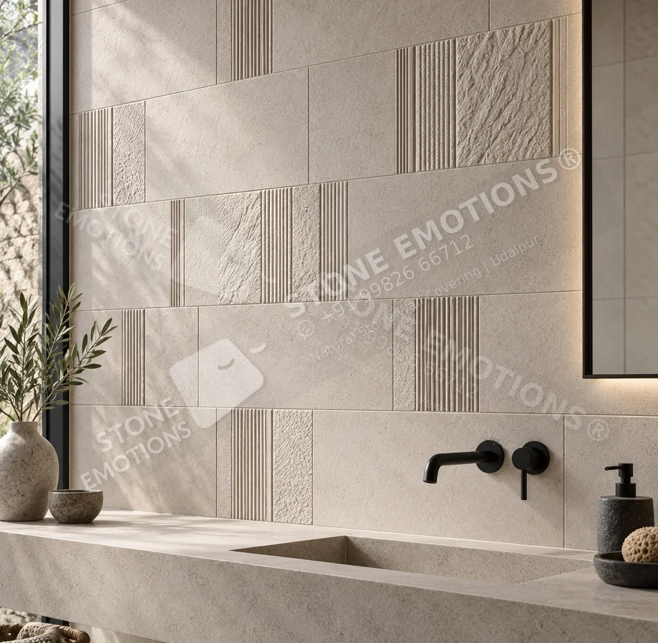 TESSERA TES-07 LINEAR CALM — Premium spa bathroom vanity